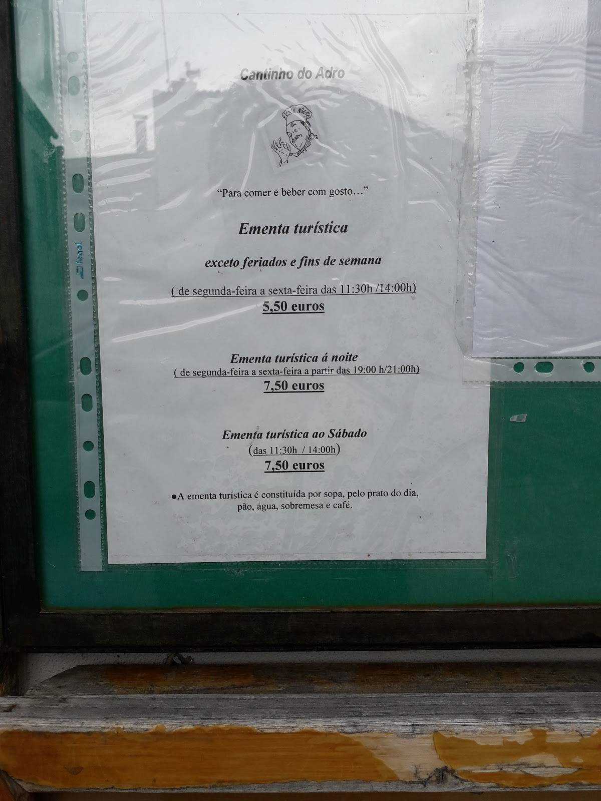 Cantinho Do Adro cardápio