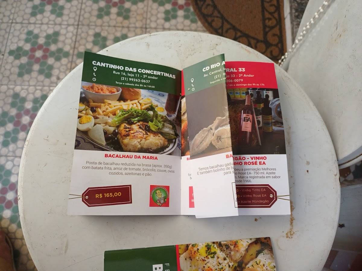 Cantinho das Concertinas cardápio