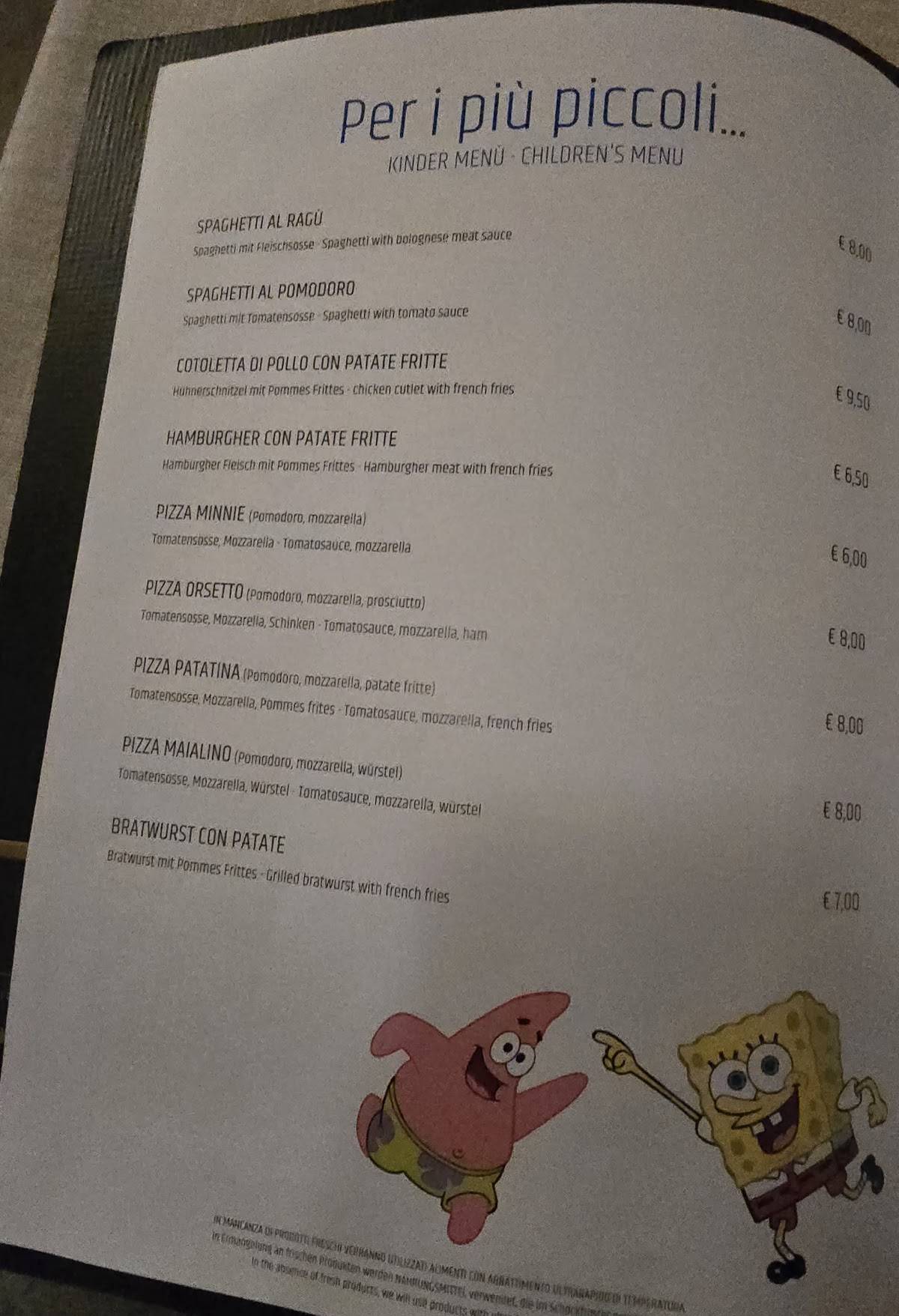 Menu di Ristorante Pizzeria Ae do Rode 