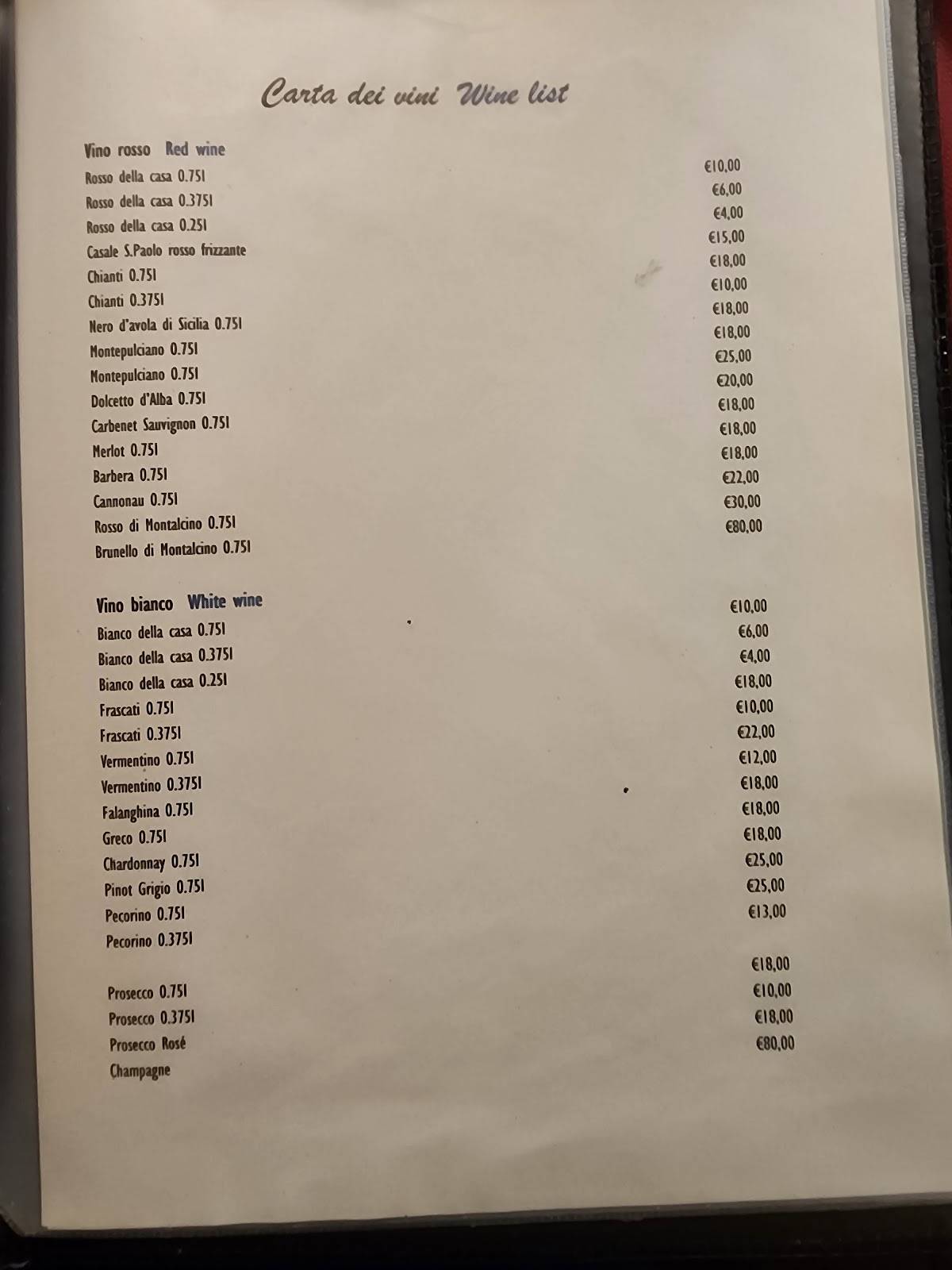 Menu di Capitello Roma 