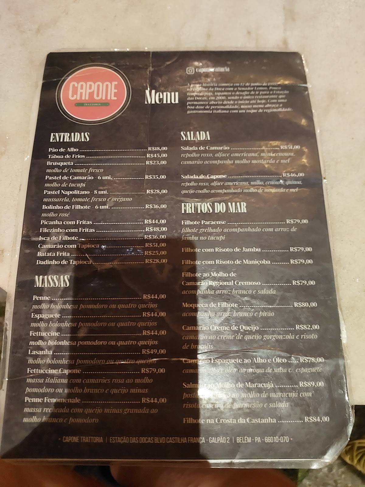 Capone Ristorante & Trattoria cardápio