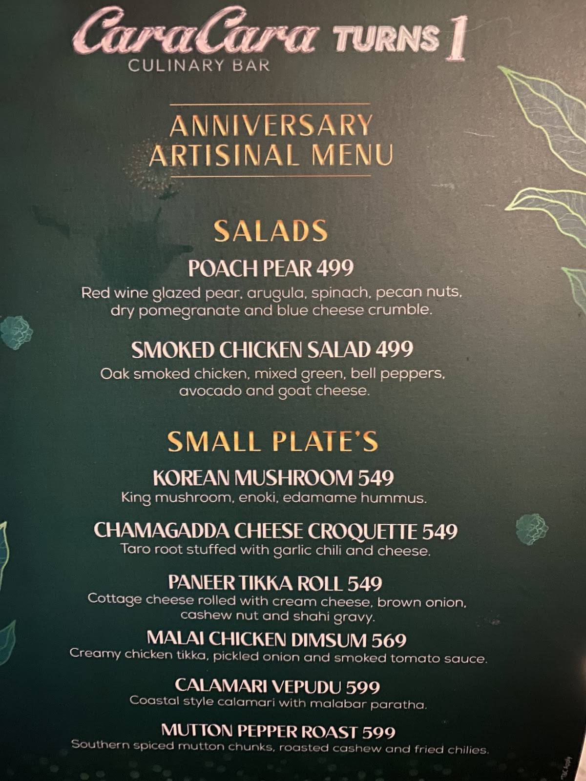Cara Cara menu