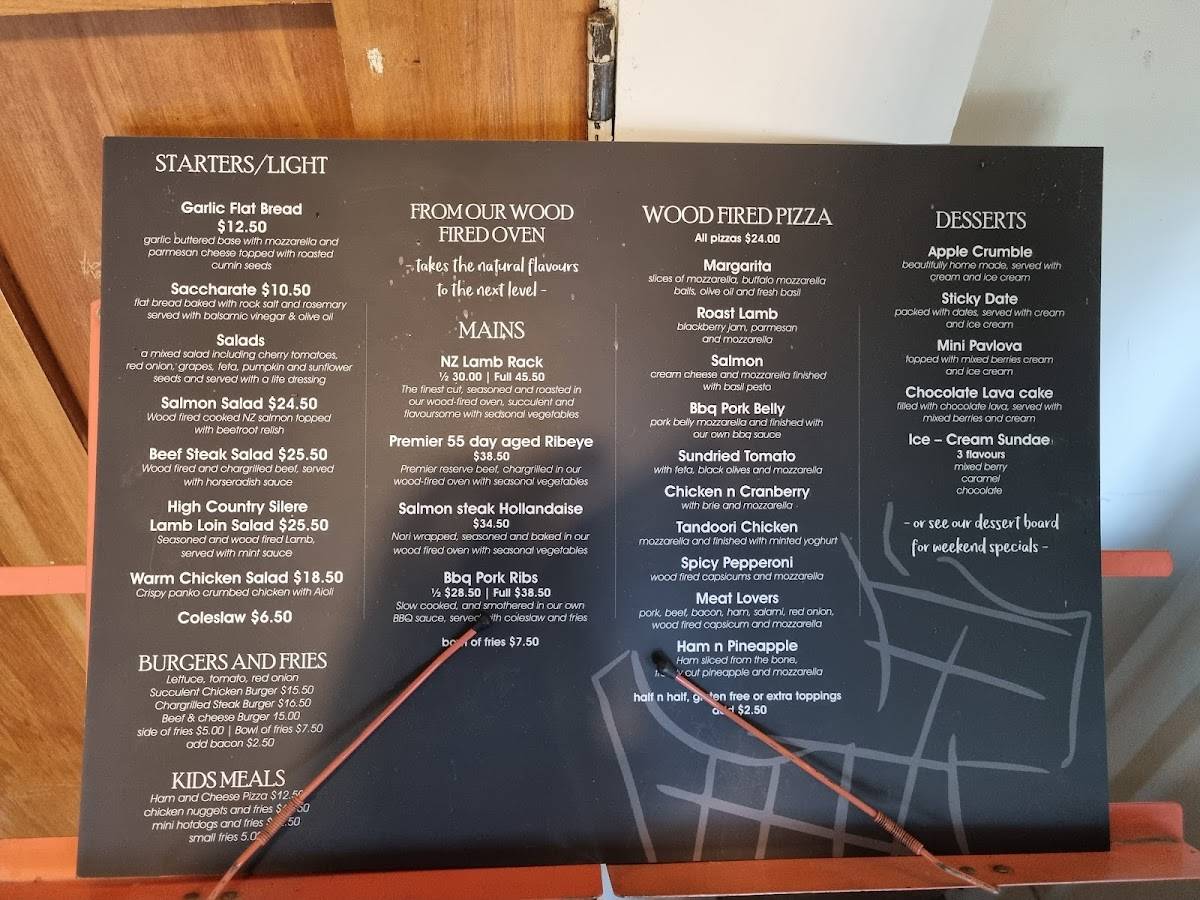 Menu at Carnegies Restaurant and Bar, Fairlie