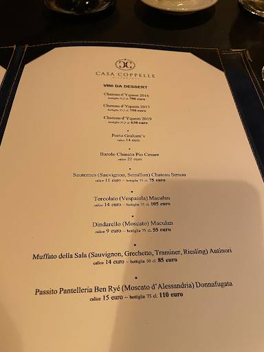 Menu di Casa Coppelle 
