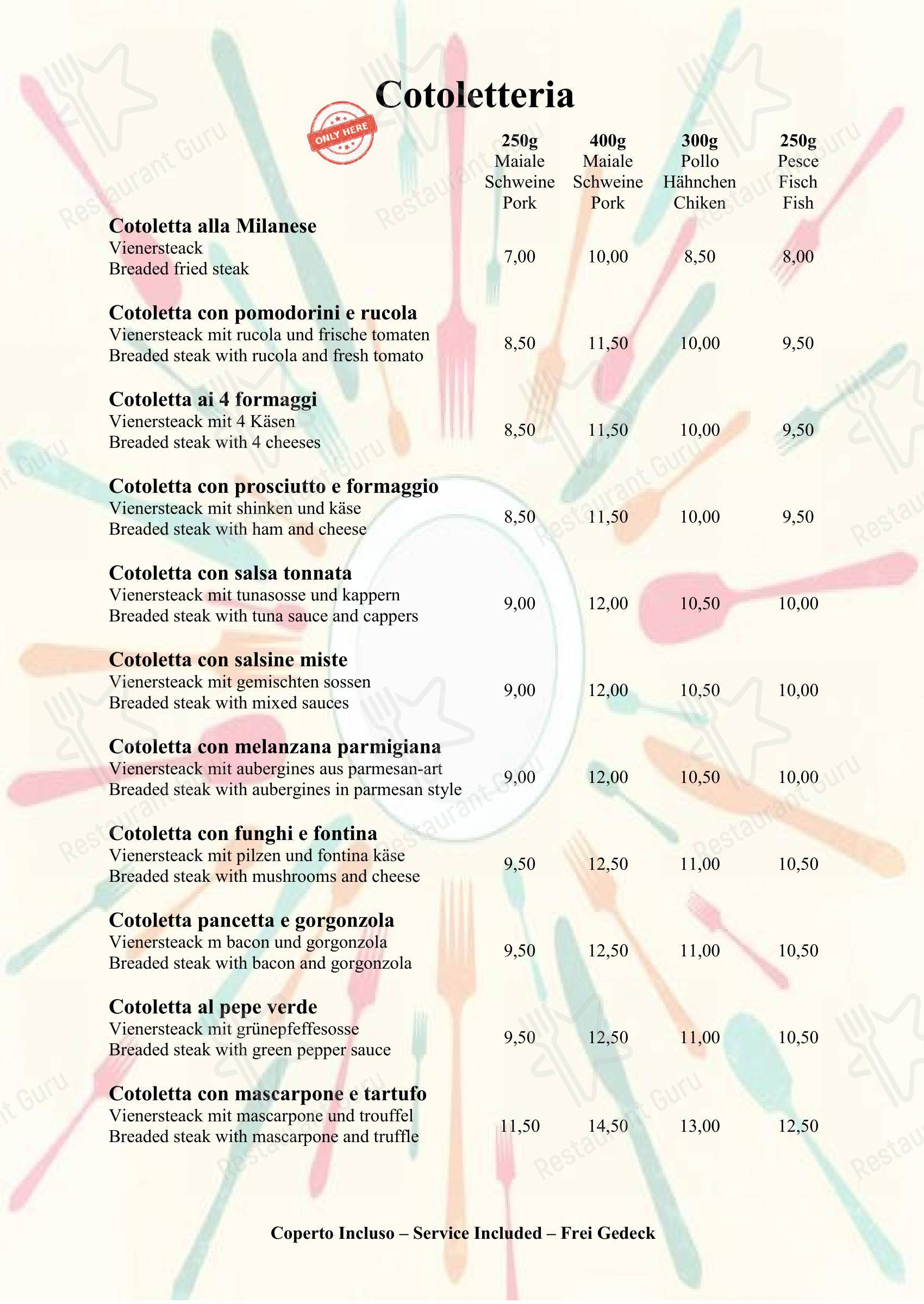Casa Lady Garda in Garda - Menu