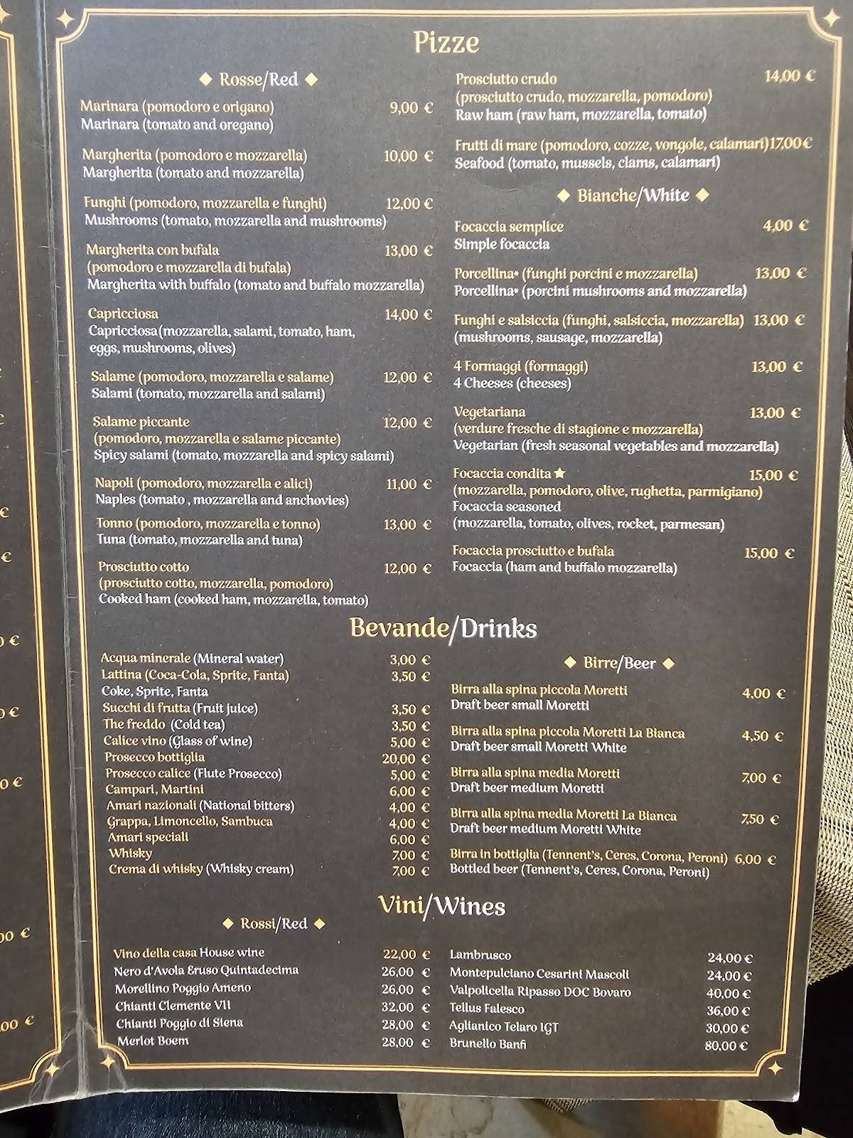 Menu de Casa Maria