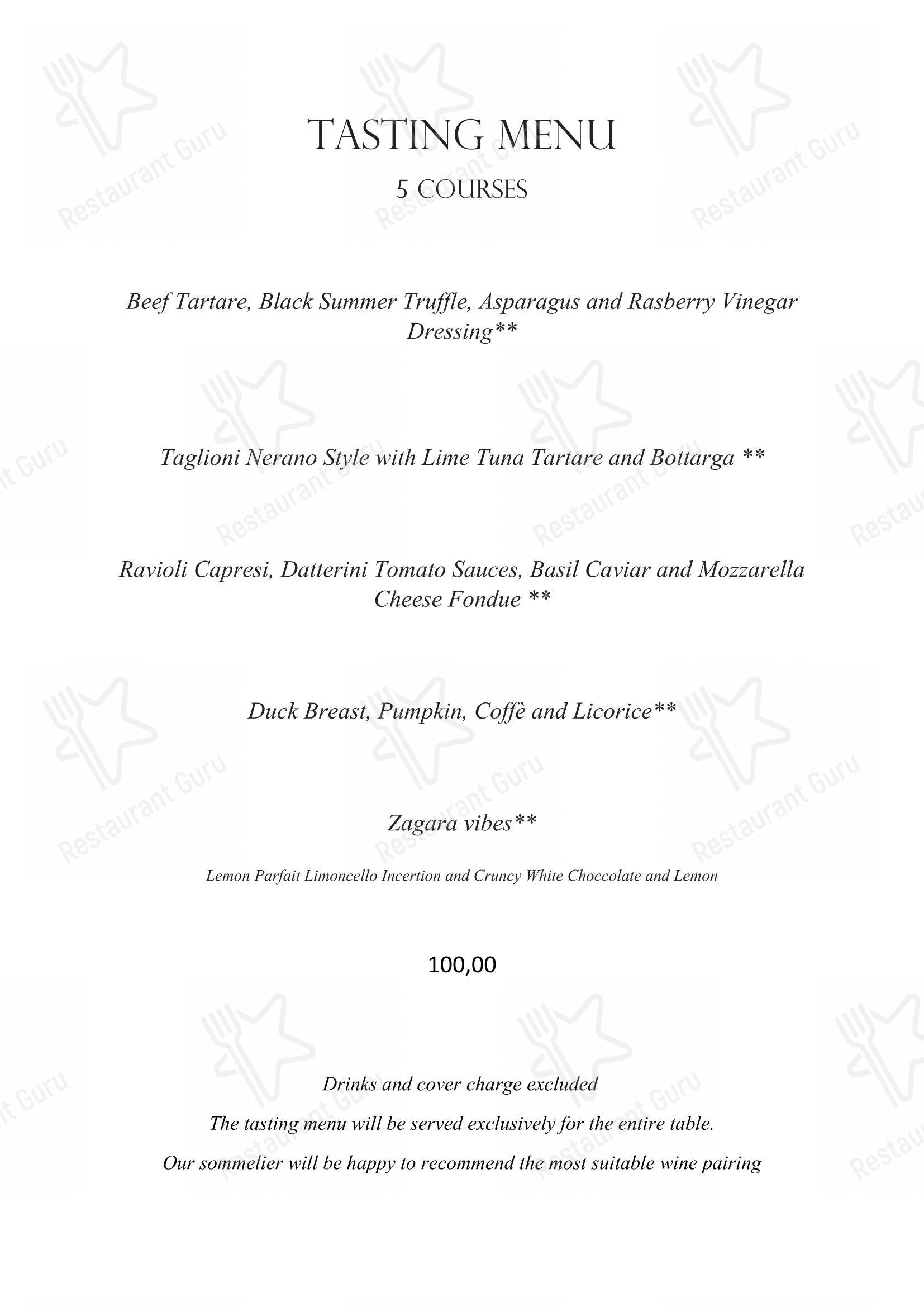 Menu per Casa Mariantonia in Anacapri