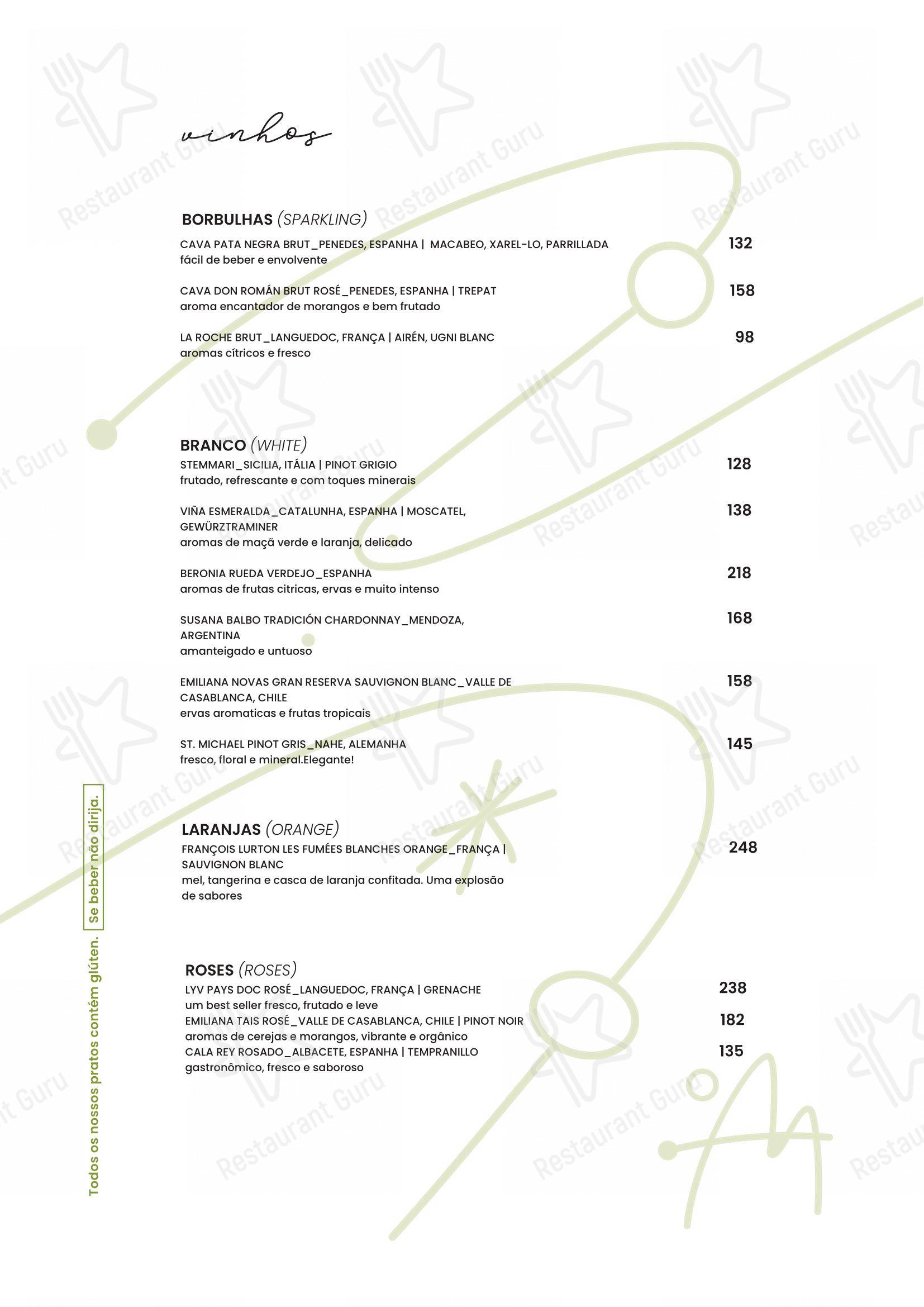 Menu para Casa Milà em Rio de Janeiro
