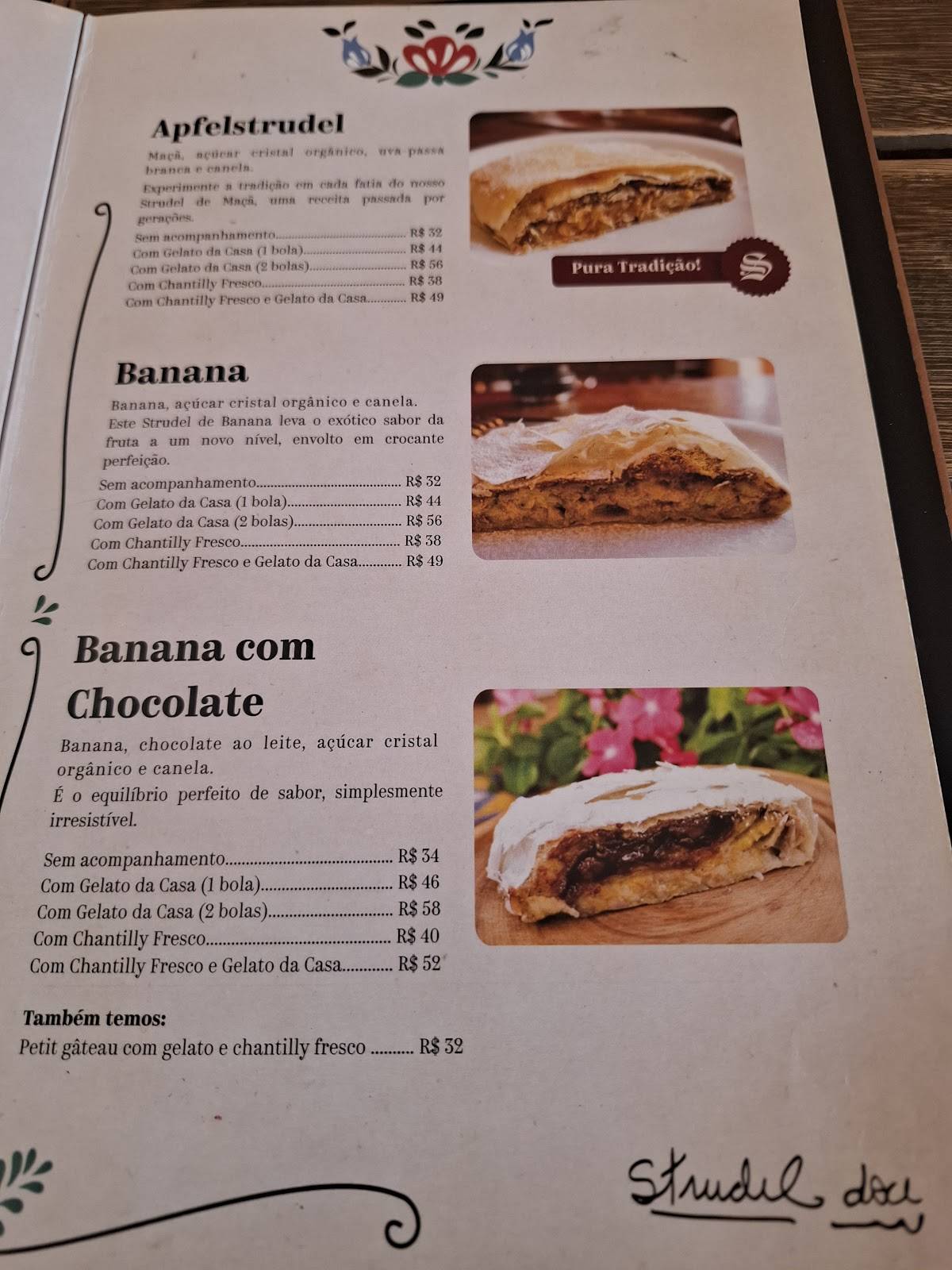 Casa do Strudel cardápio