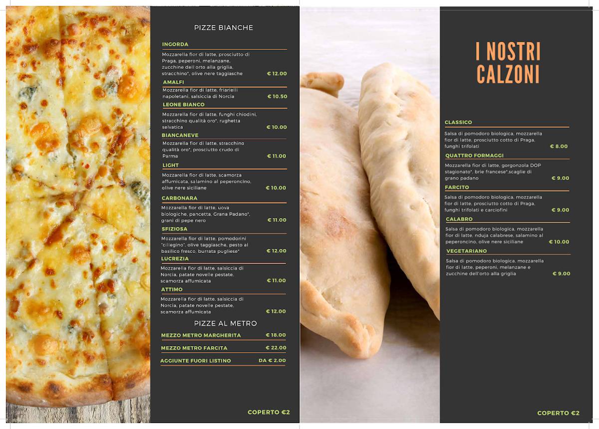 Menu di Pub Pizzeria grill Infinity 1988 