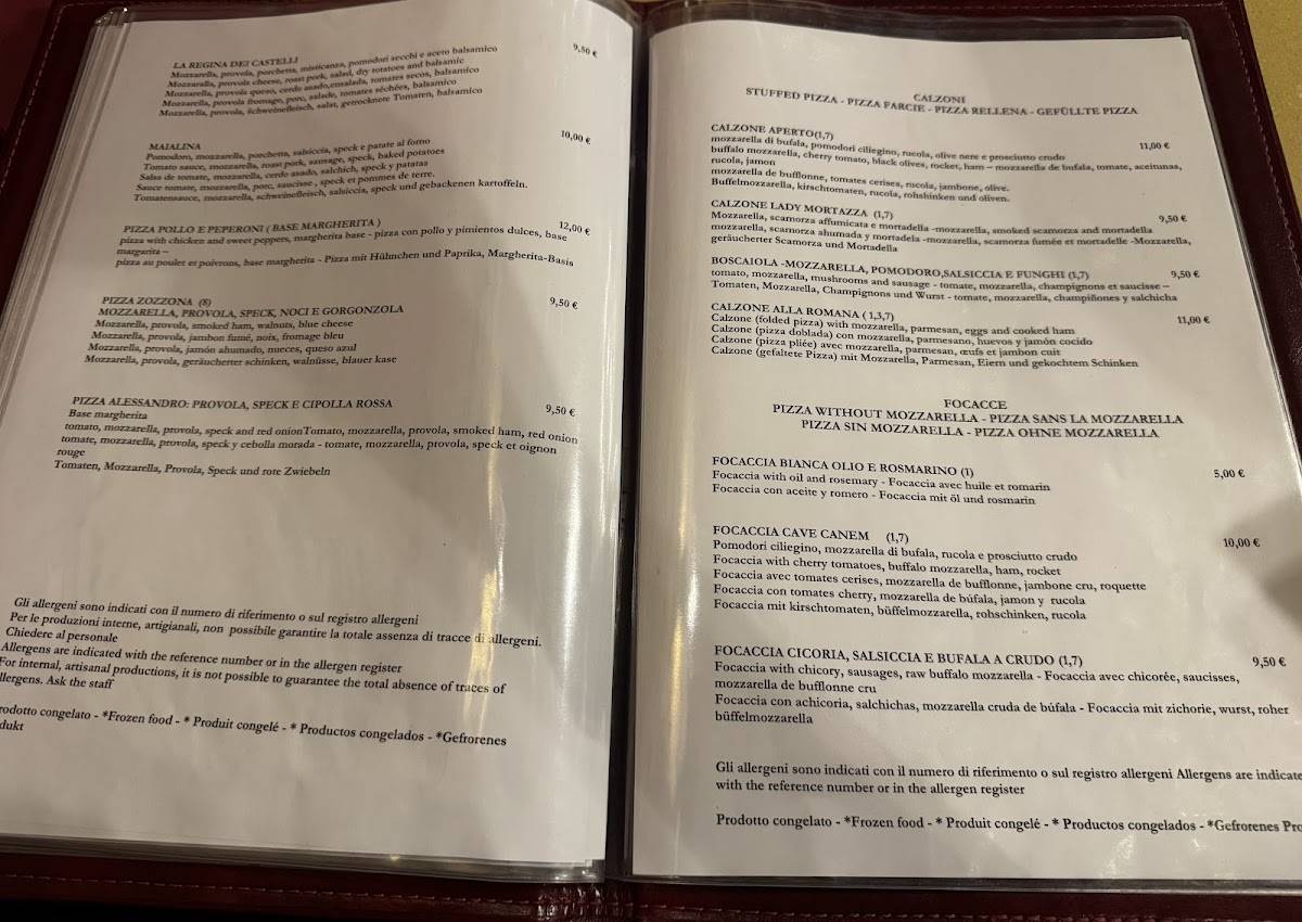 Menu de Cave Canem trattoria - pizzeria a Trastevere