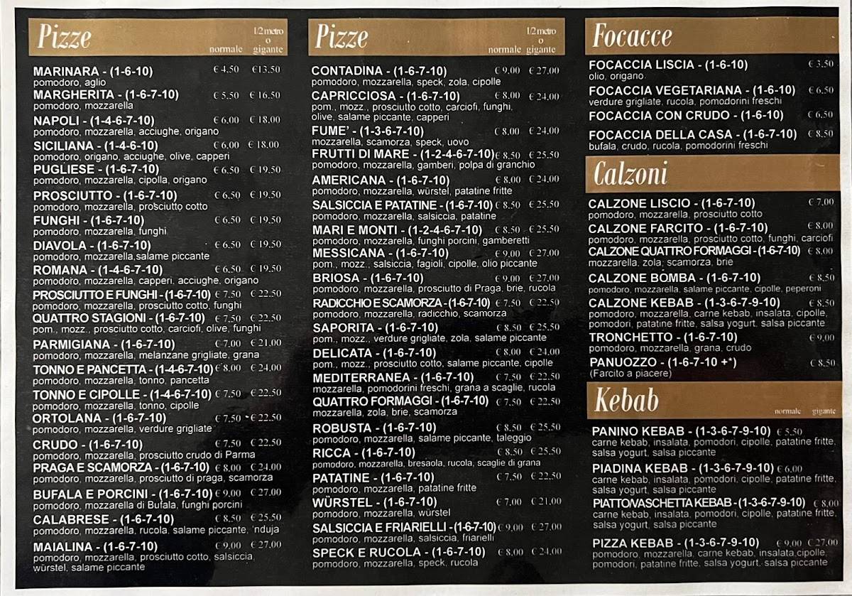 Menu di C'e pizza per te 2 