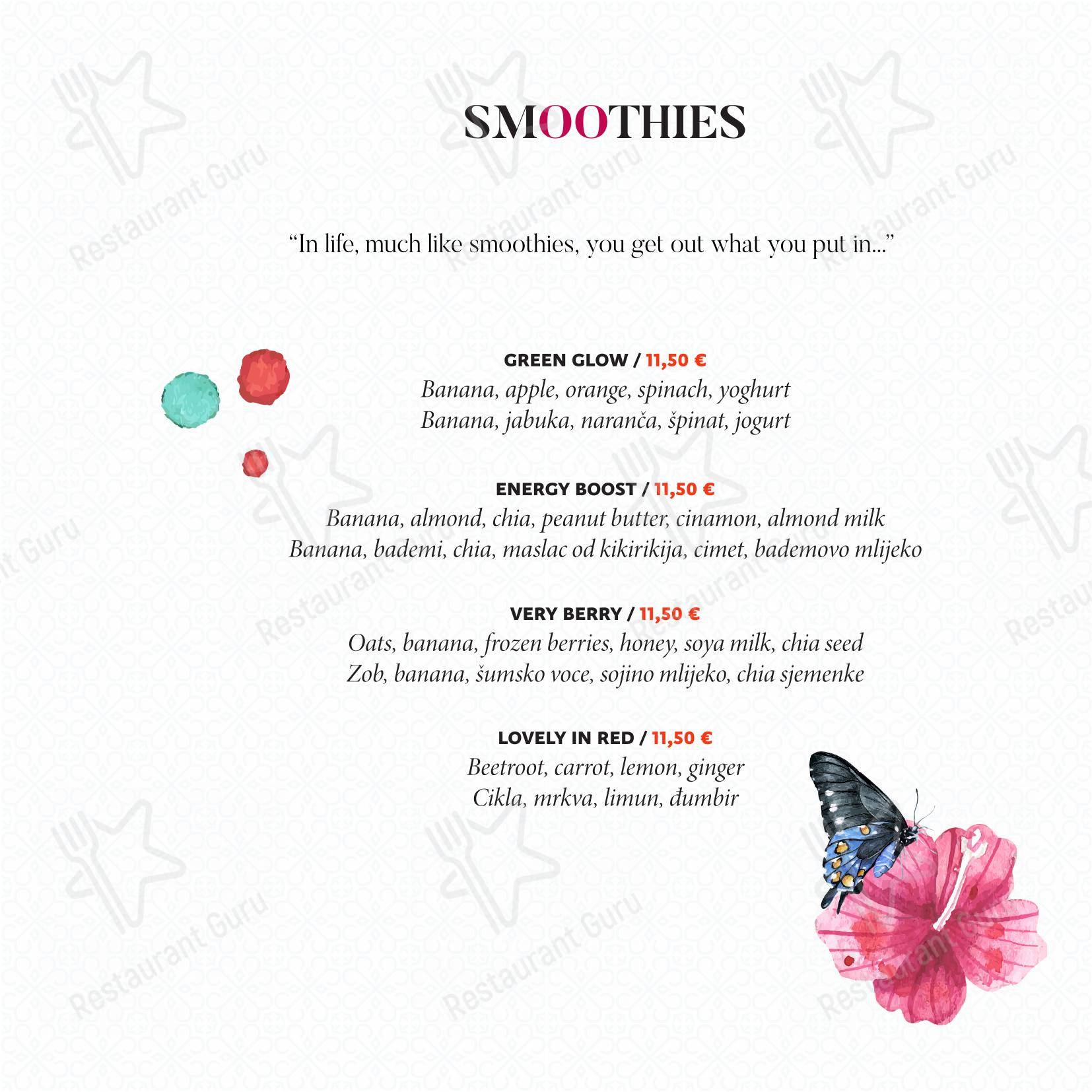 Menu per Central Park Club, Hvar in Lesina