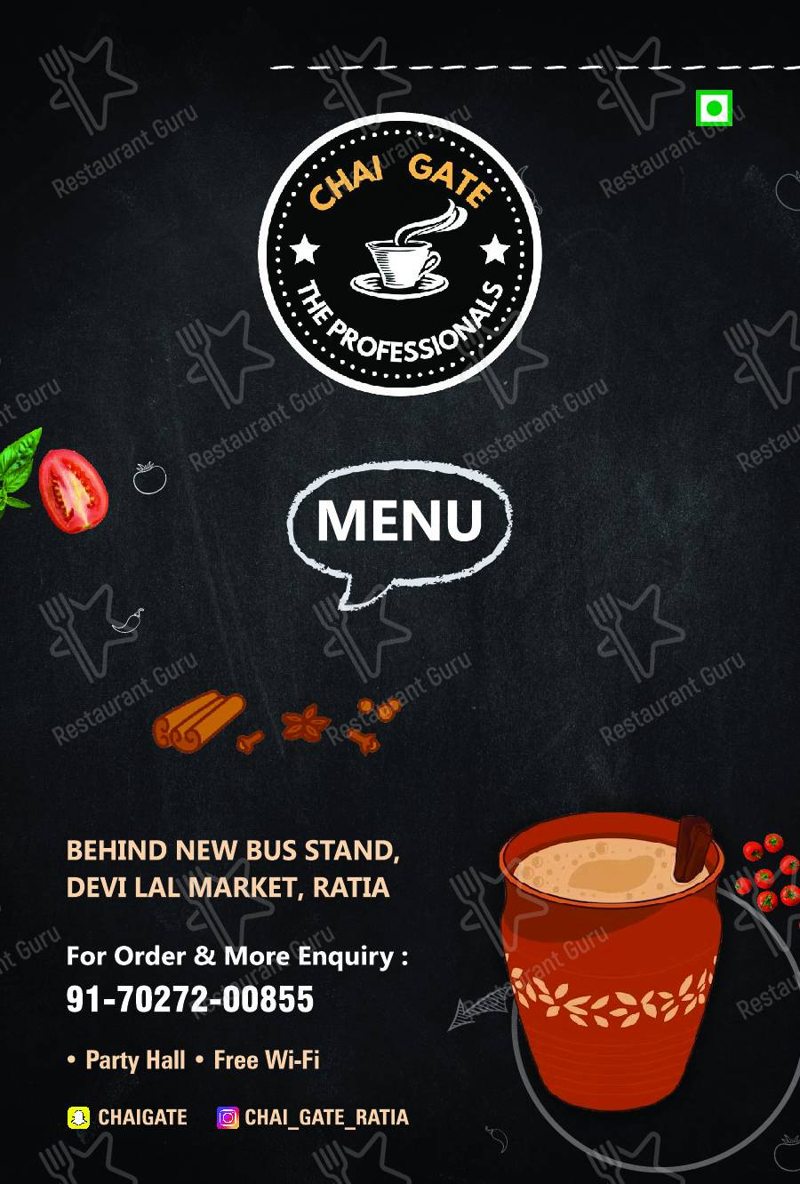 Chai Gate menu