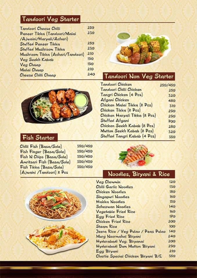 Charlie Restaurant menu