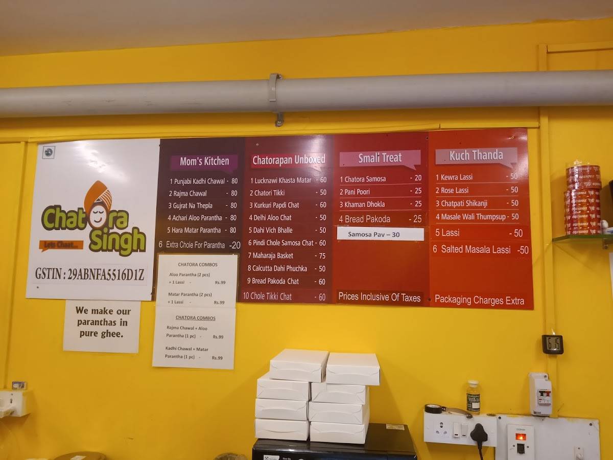Chatora Singh menu