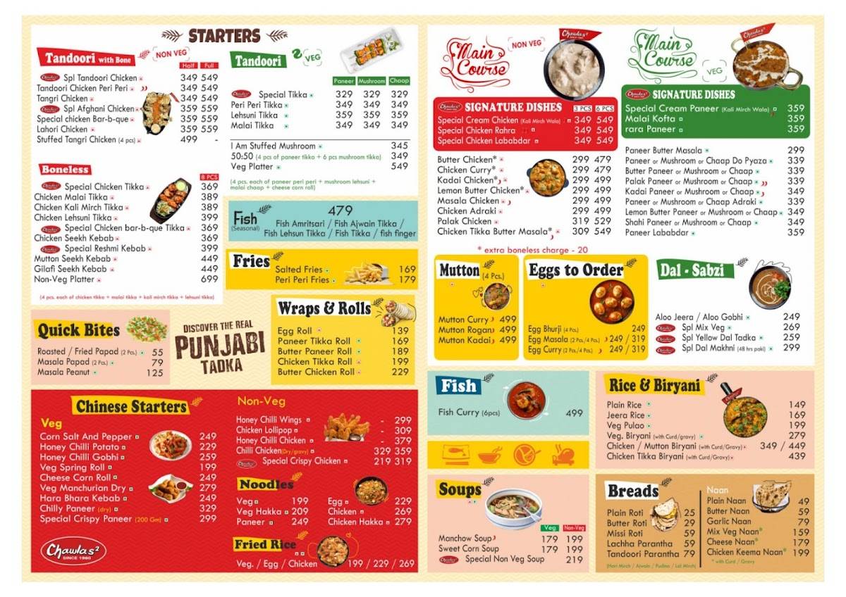 Chawlas 2 Since 1960 (Jhansi) menu