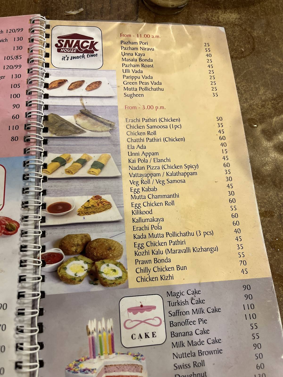 Chaya & Kadi menu