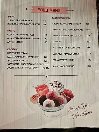 Cheers Bar menu