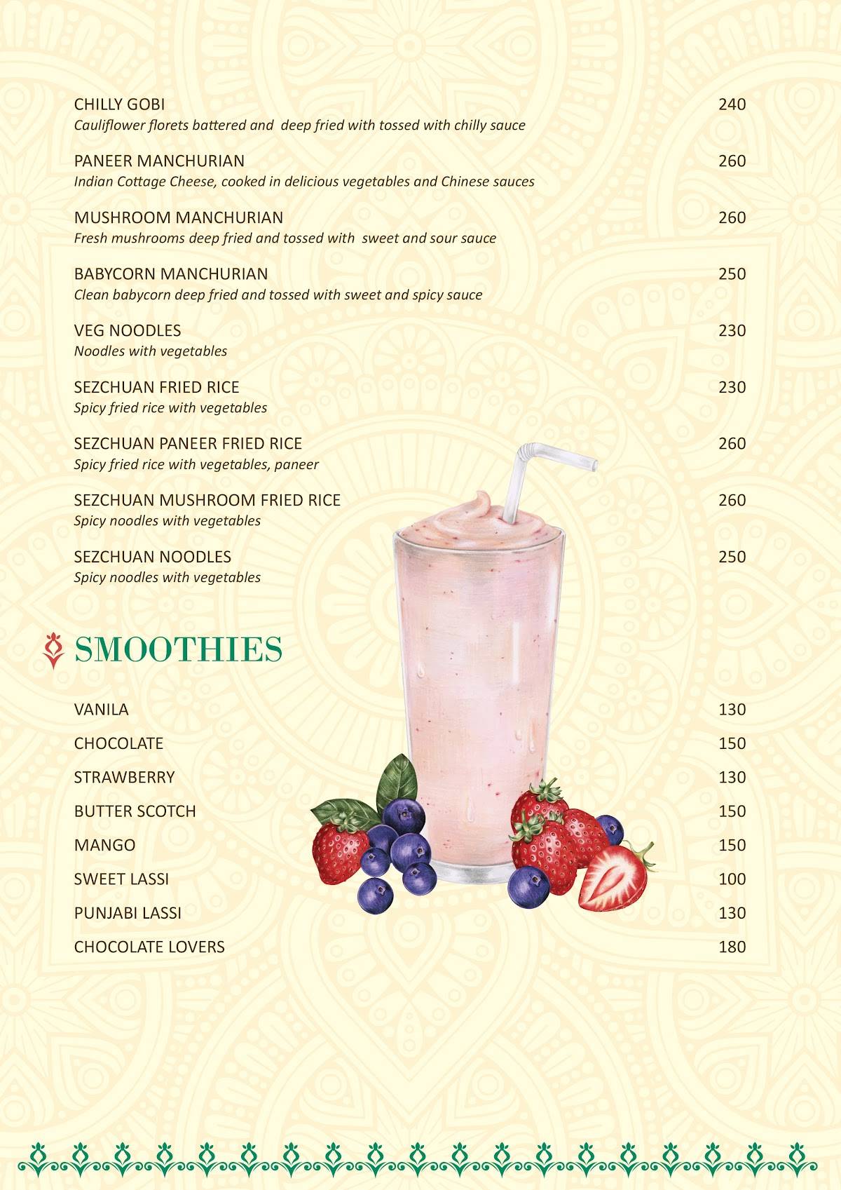 Rajputra Nanganallur menu