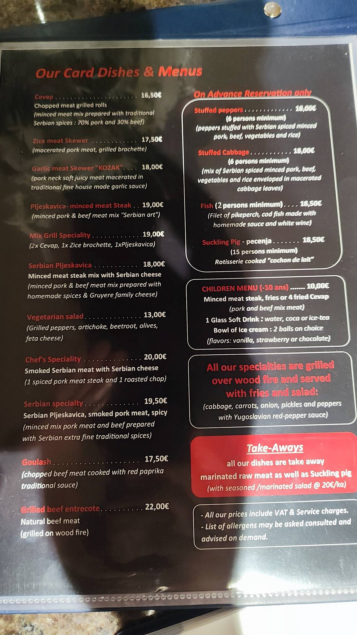 Menu de Chez Kuna