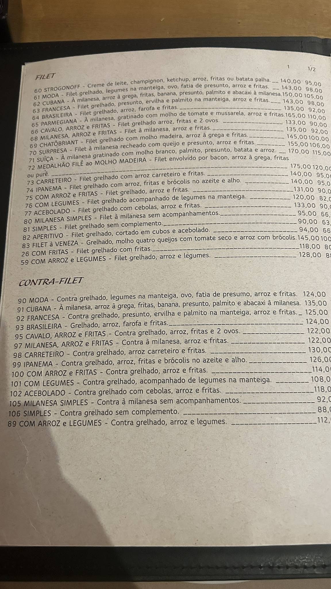 Chico Restaurante - Mooca cardápio