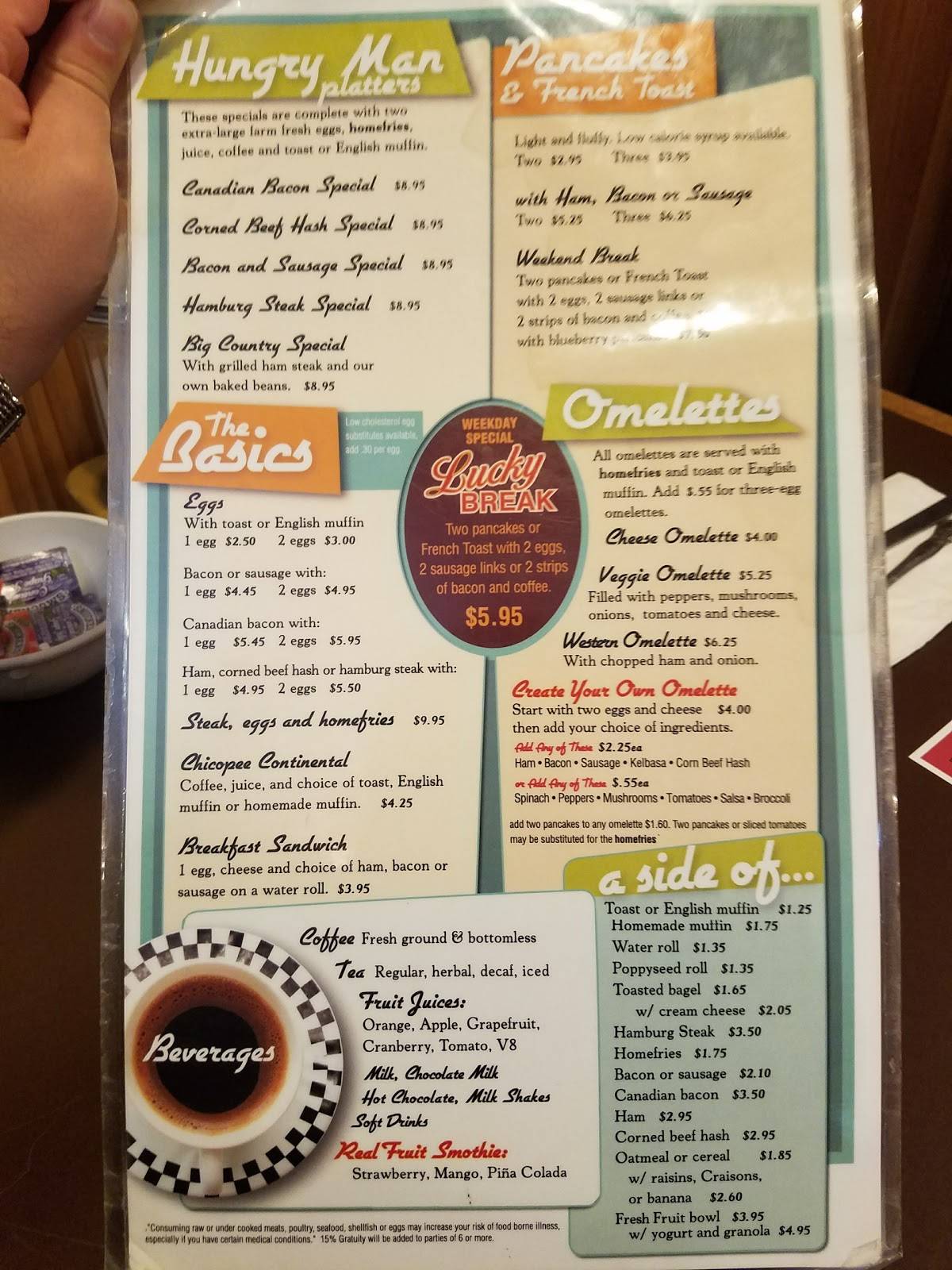 Menu at lucky strike restaurant chicopee