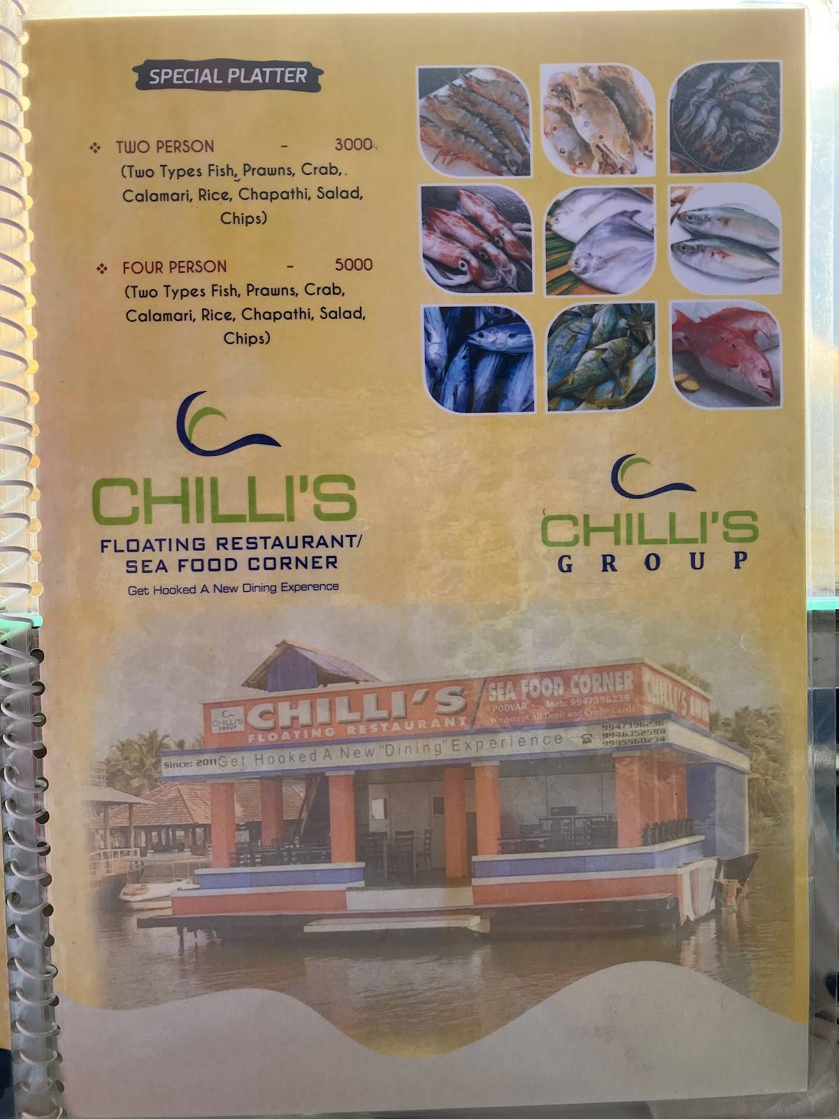 Chili’s Floating Restaurant menu
