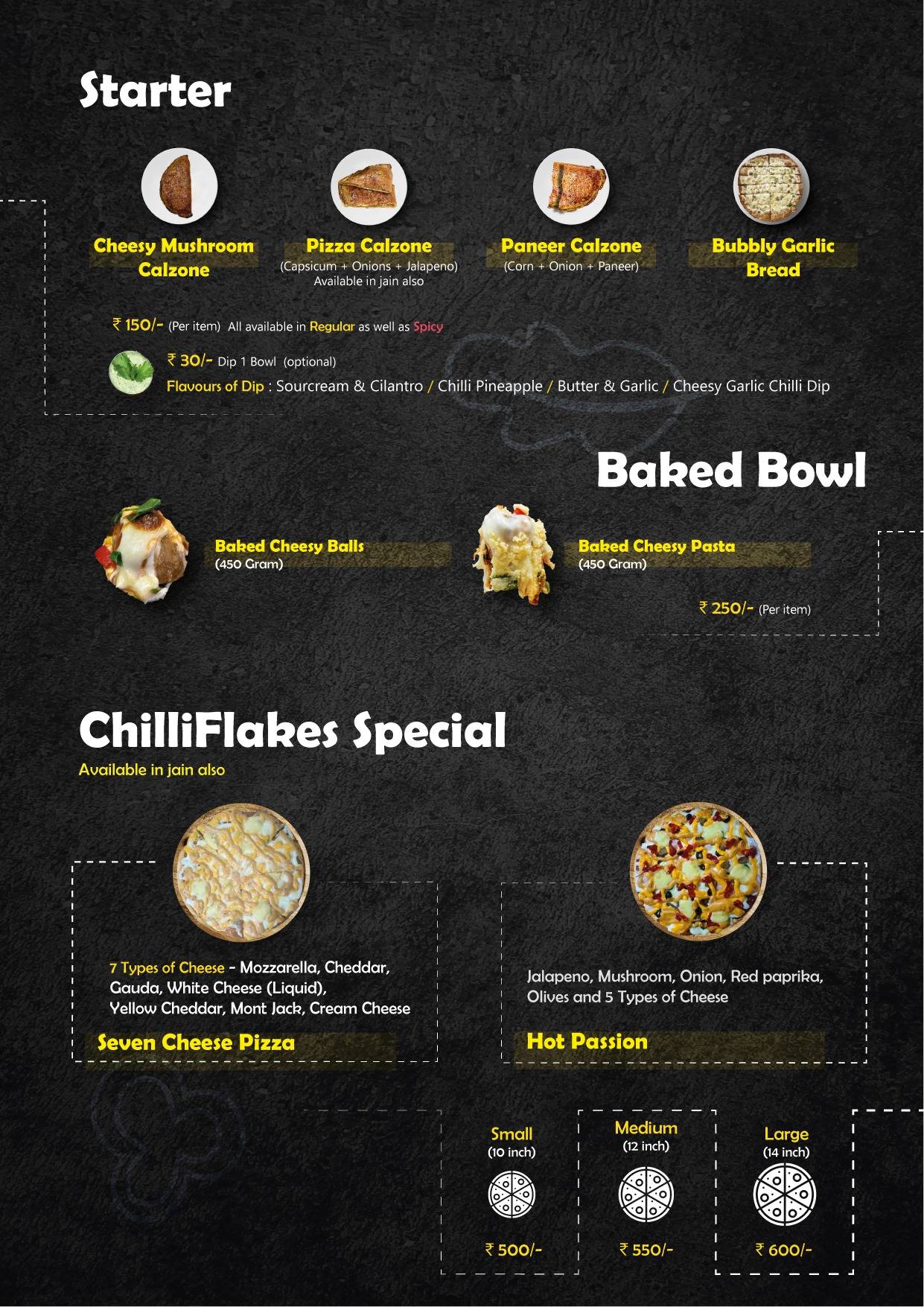 ChilliFlakes - The Golden Crust menu