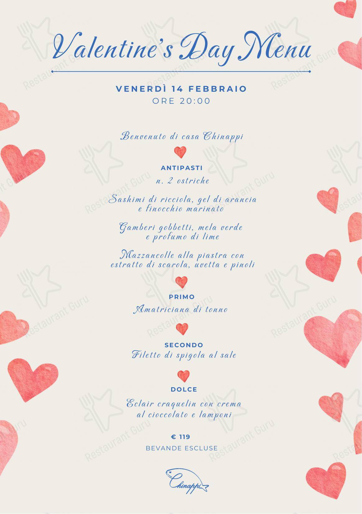 Chinappi Roma in Roma - Menu
