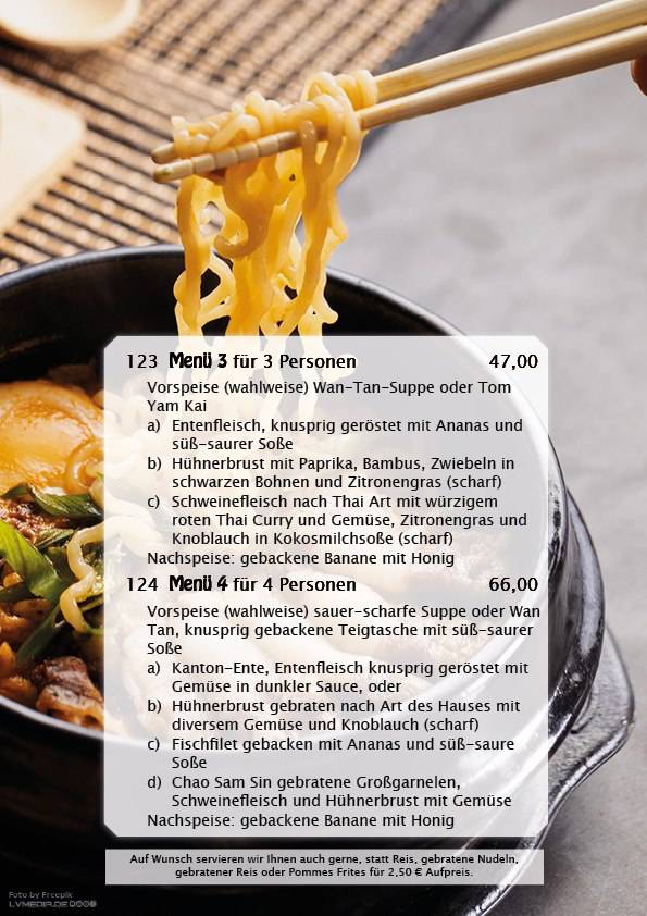 Speisekarte von Chinarestaurant Da Ly, Wolfhagen