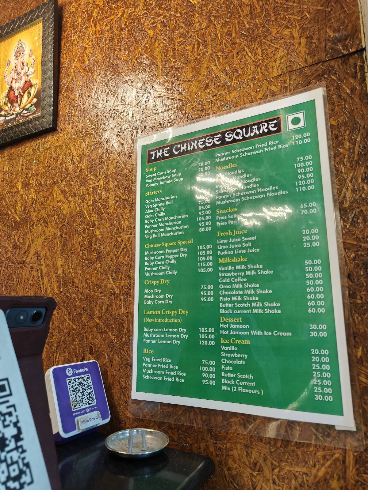 Chinese Square menu
