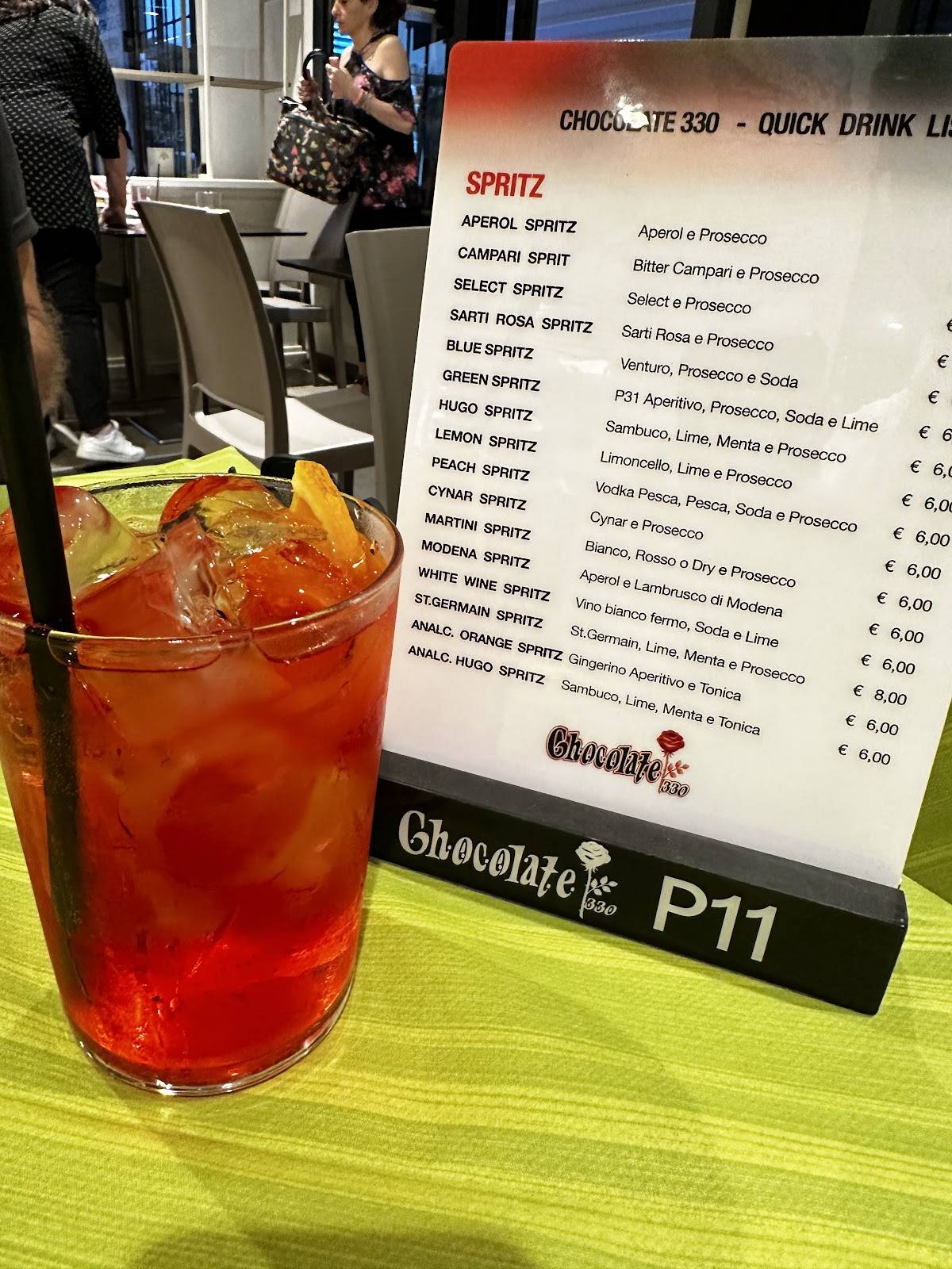 Menu di Chocolate Bar 330 