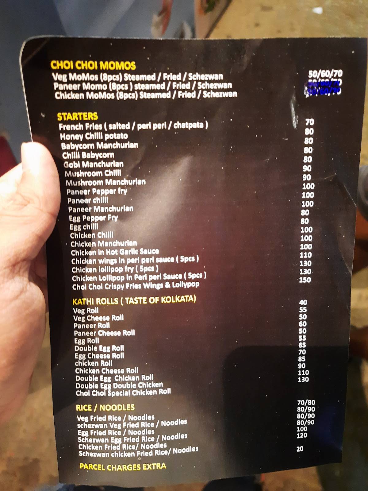 Menu at Choi Choi Momos, Bengaluru, Devarachikkanahalli Main Rd