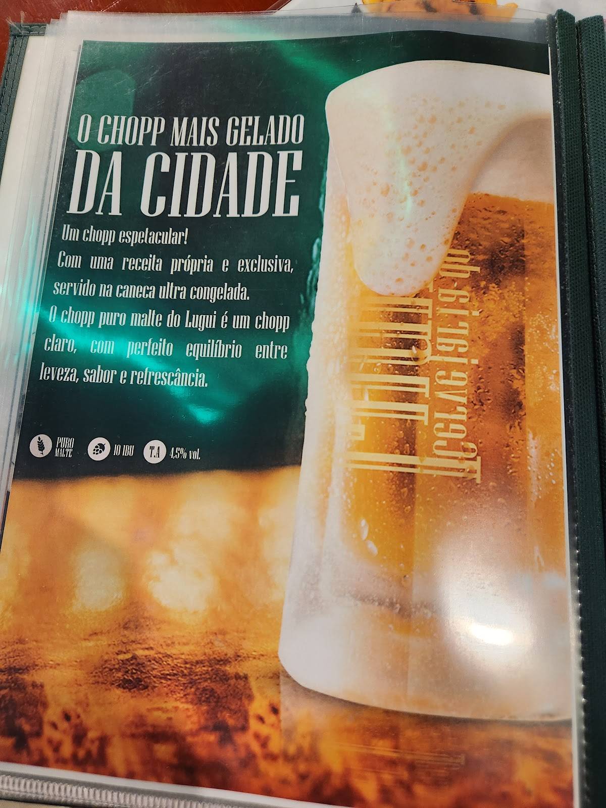 Choperia do Lugui cardápio