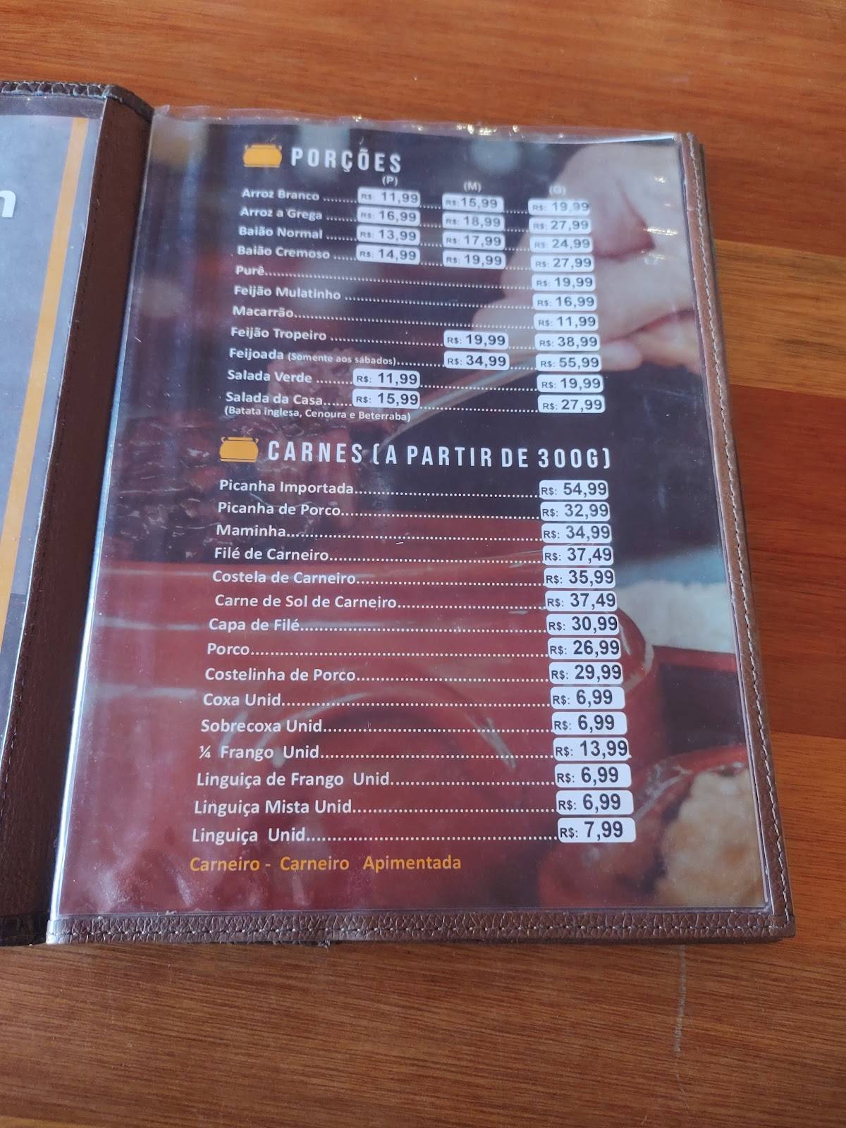 Churrascaria Baião cardápio