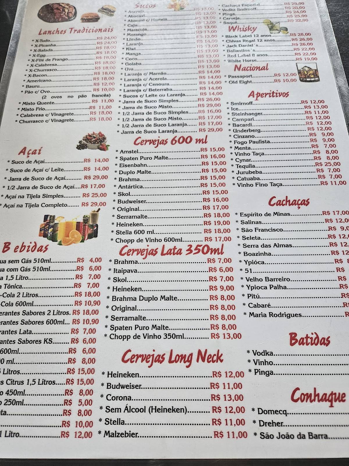 Churrascaria Franboi cardápio