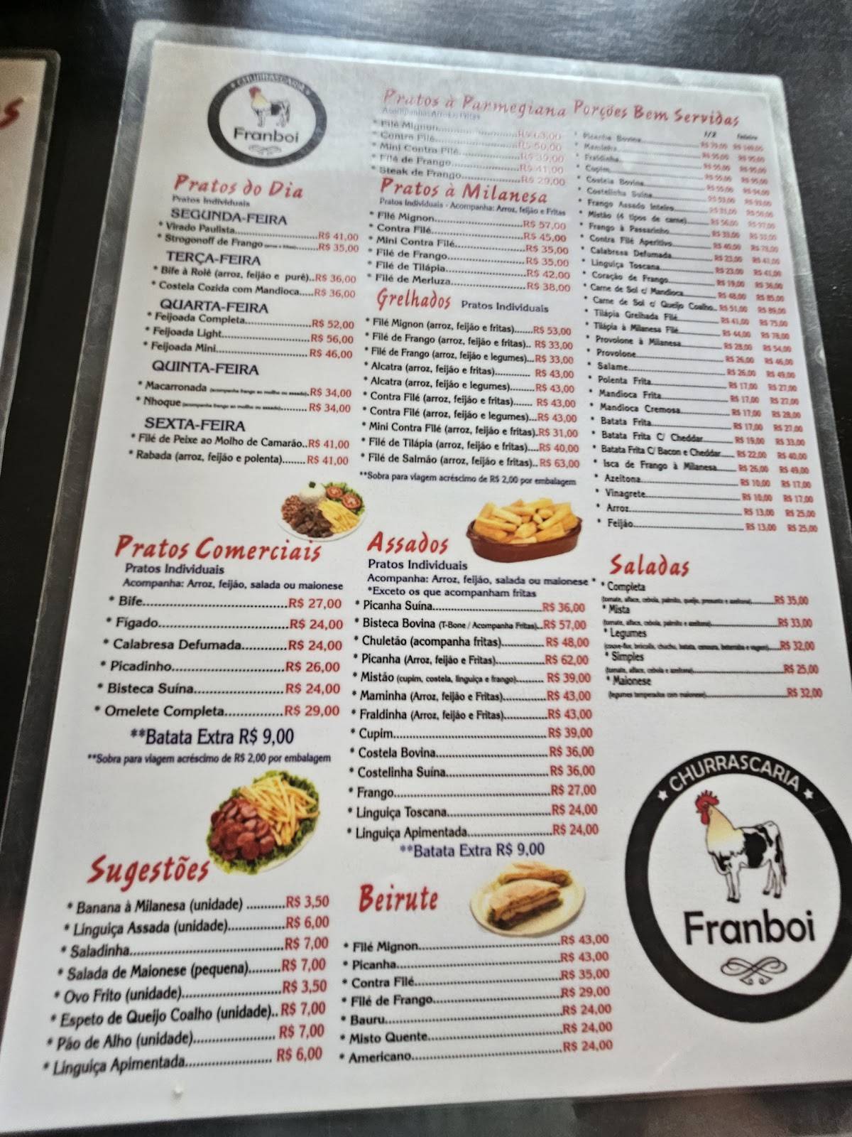 Churrascaria Franboi cardápio