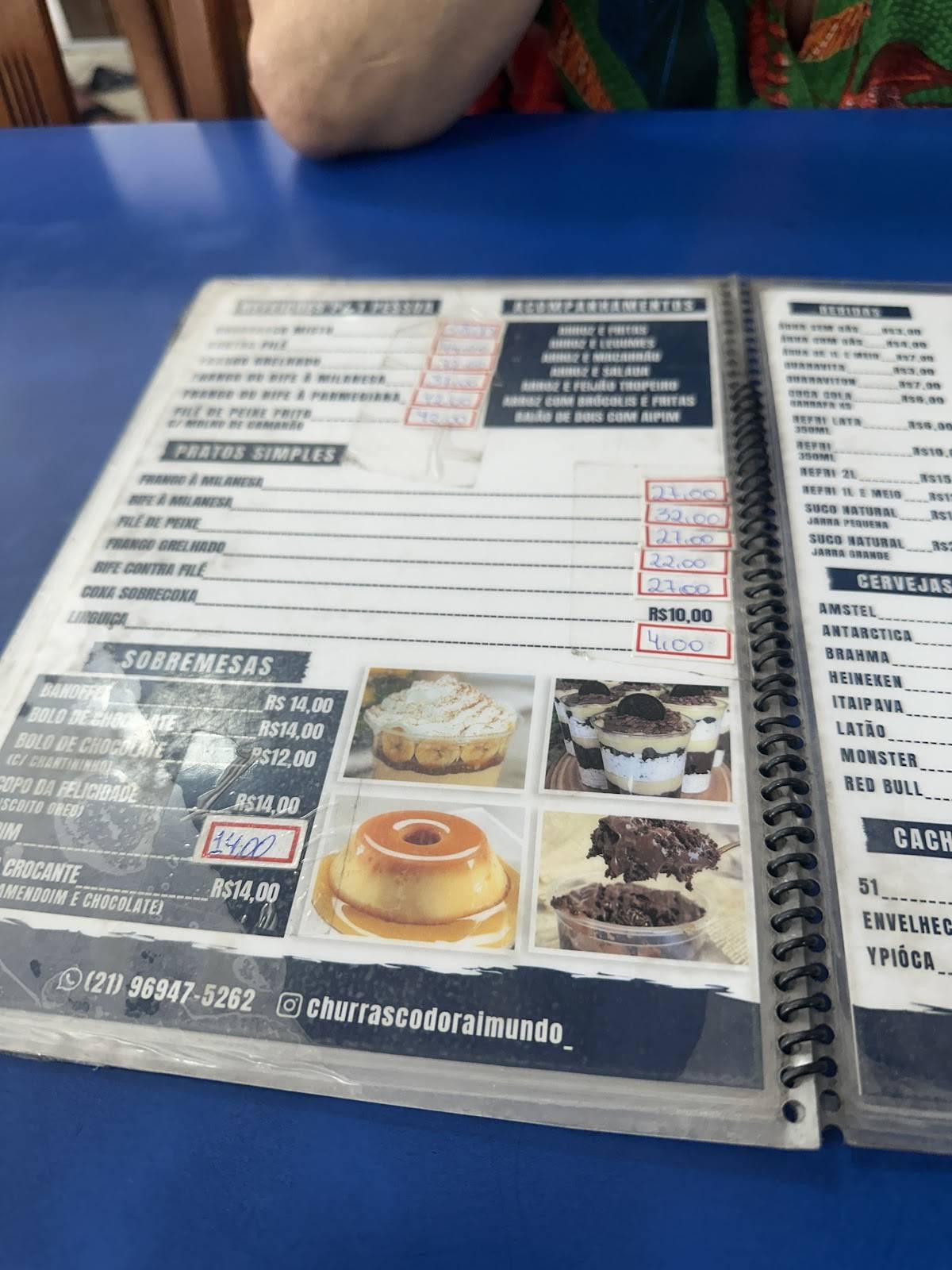 Churrasco do Raimundo cardápio