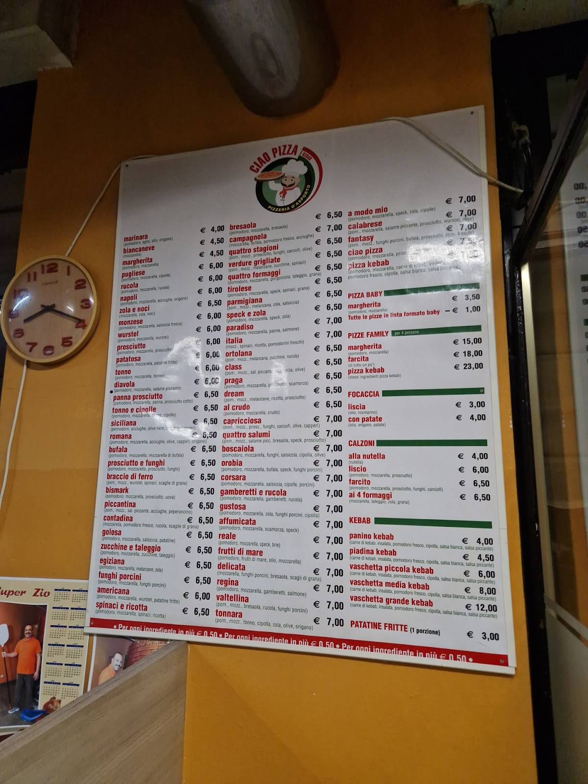 Menu di Ciao Pizza 