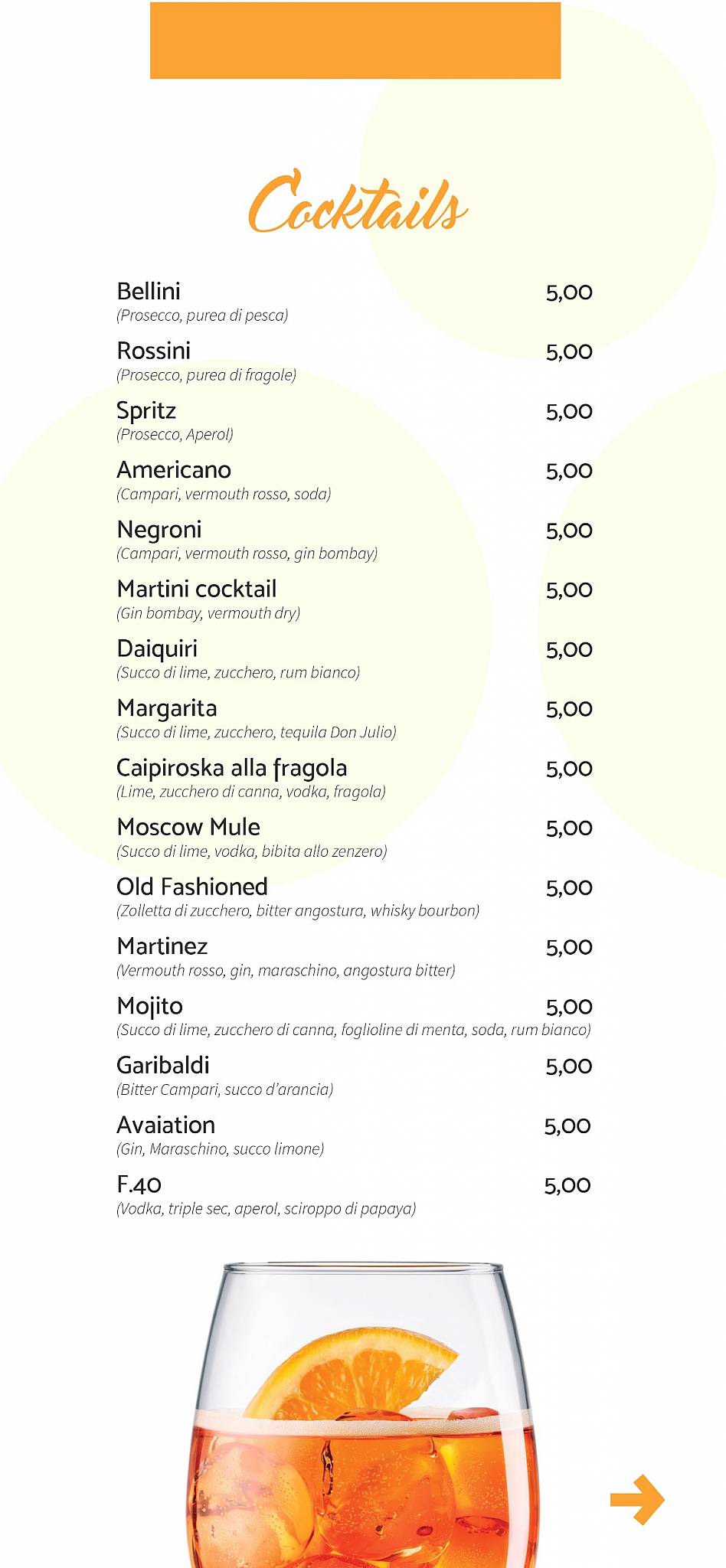Menu di Cocco Billl - Bar Gelateria 