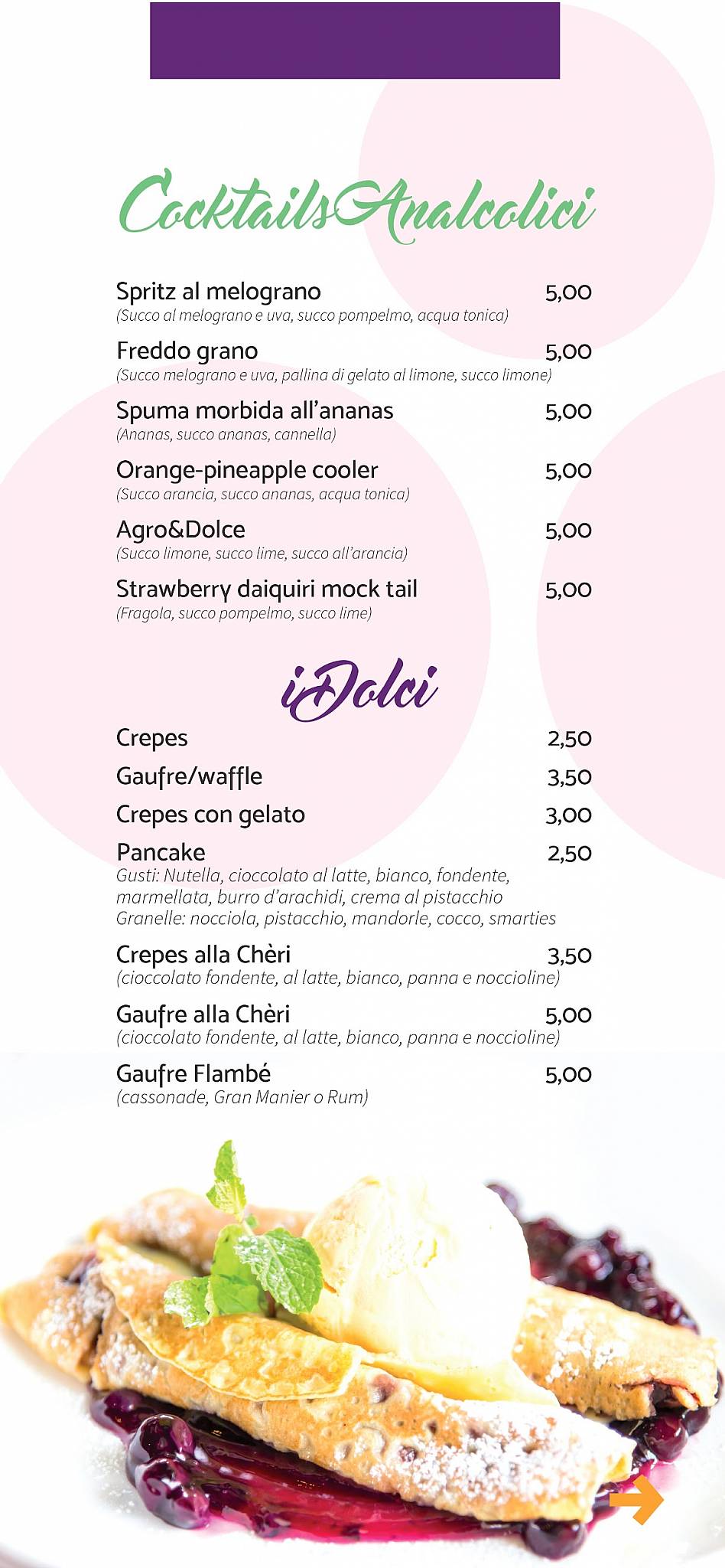 Menu di Cocco Billl - Bar Gelateria 