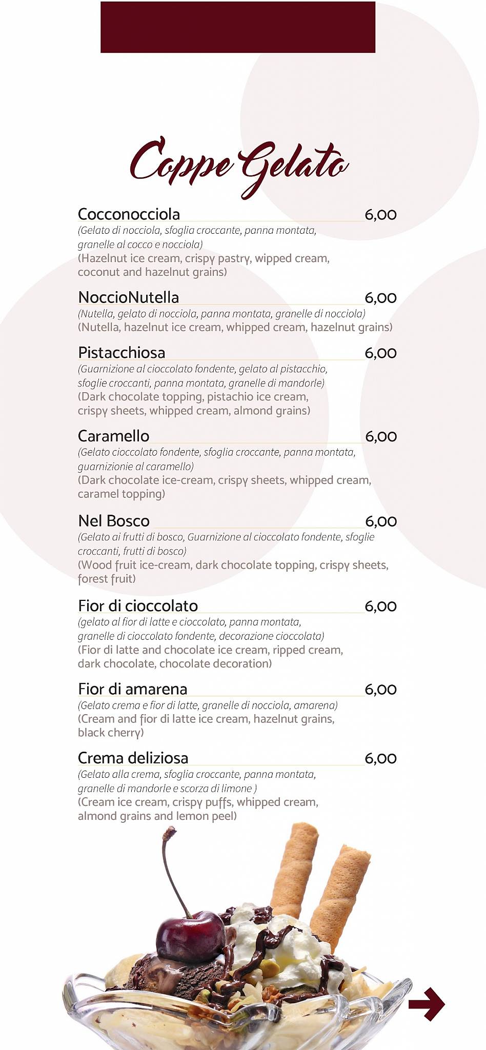 Menu di Cocco Billl - Bar Gelateria 