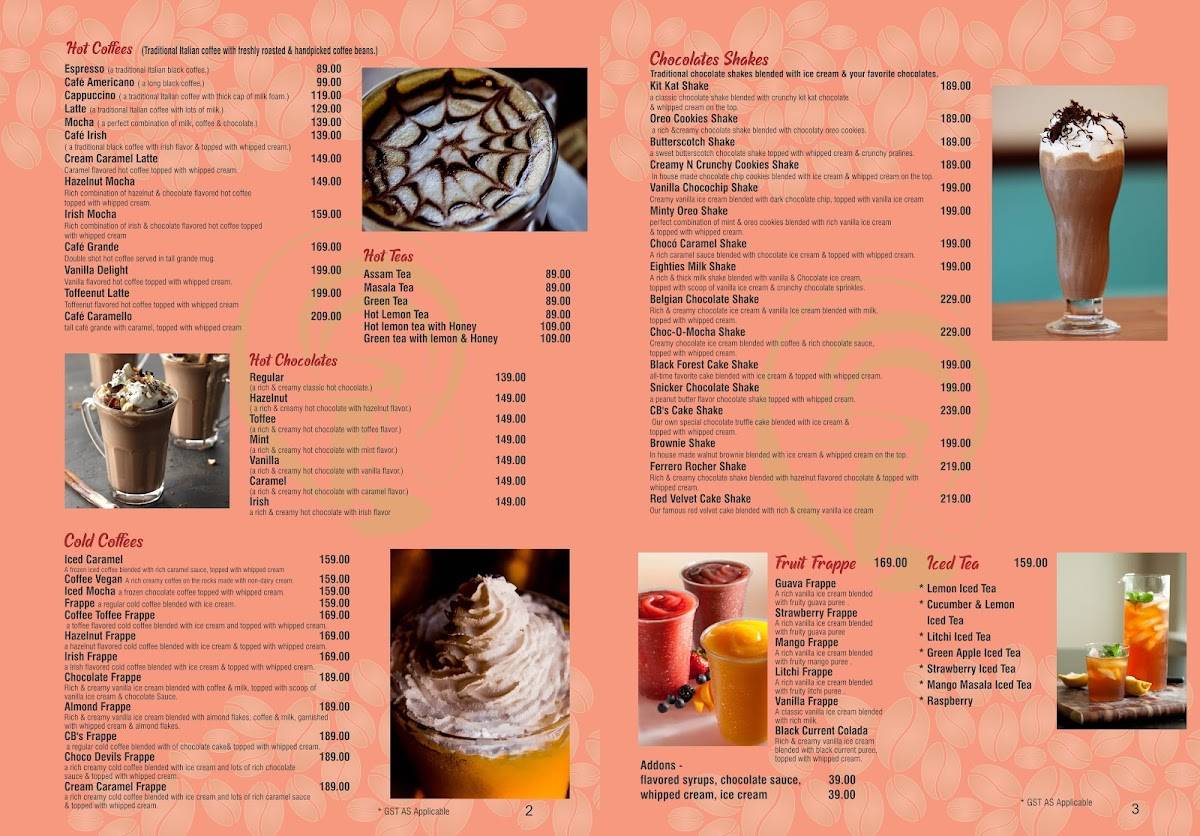 Coffee Break menu