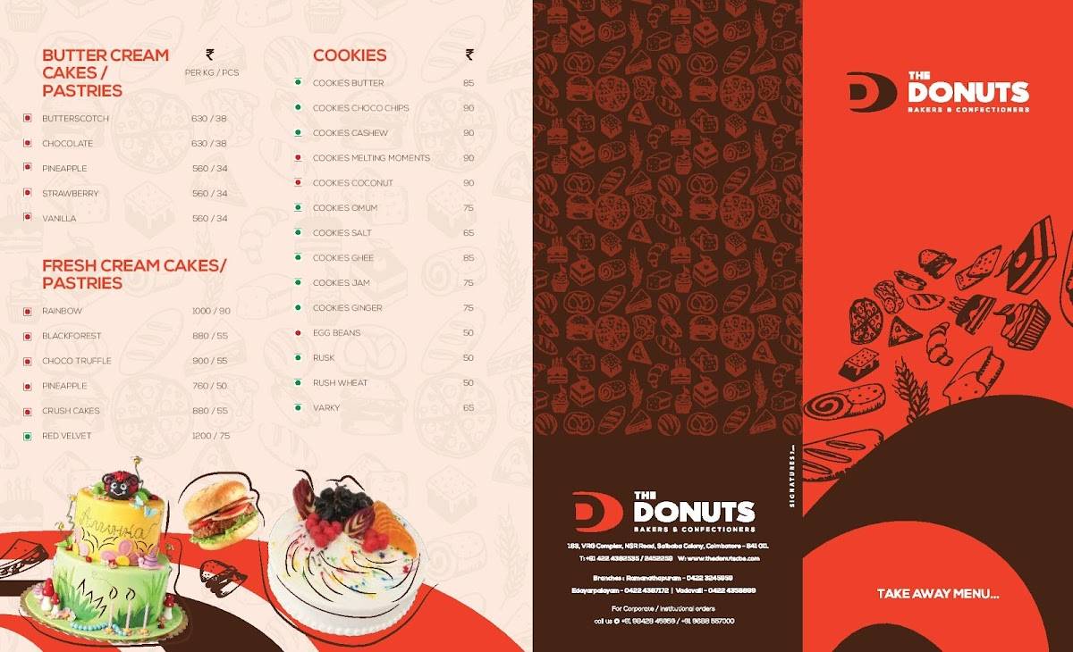The Donuts menu