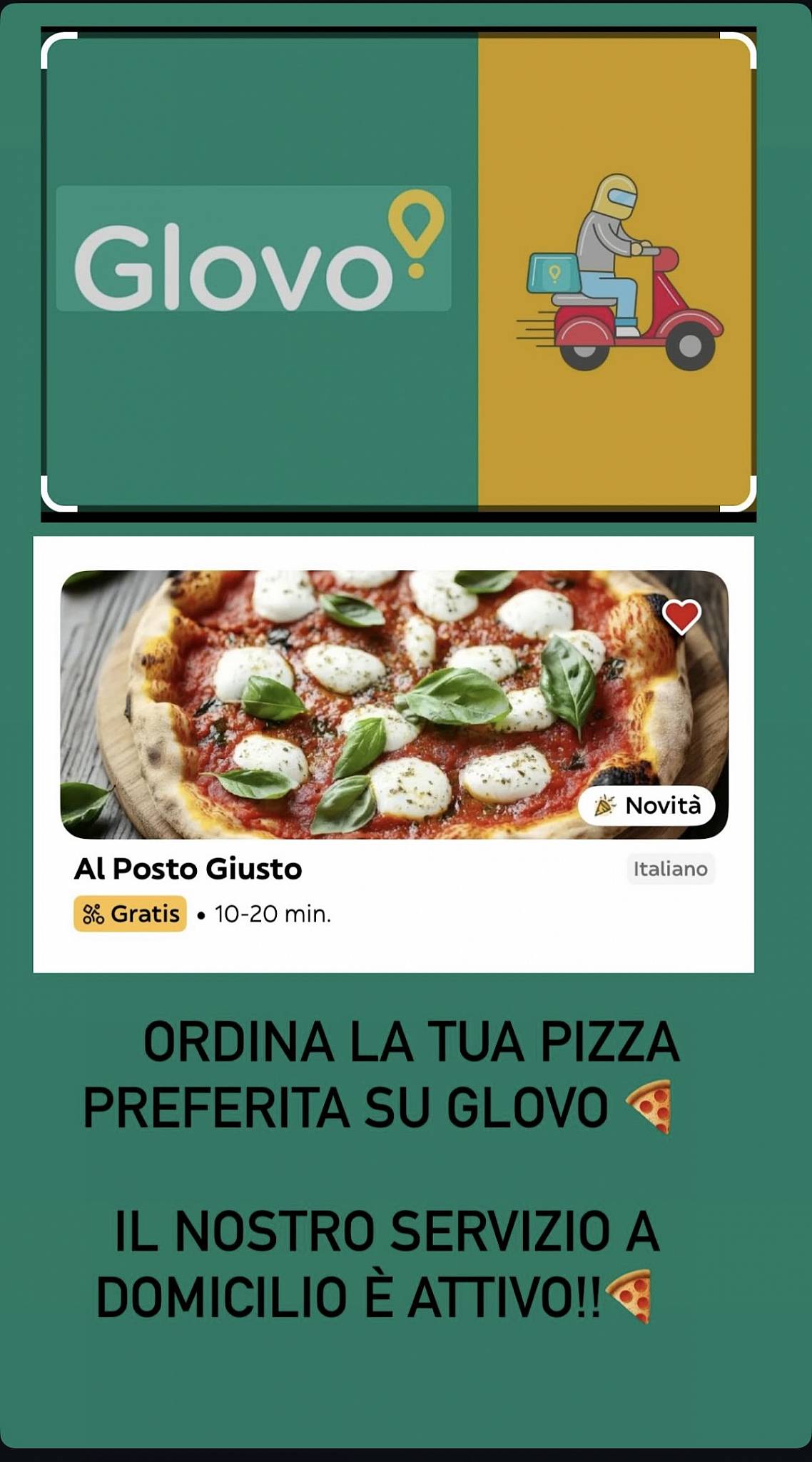 Menu de Pizzeria Al Posto Giusto Colle