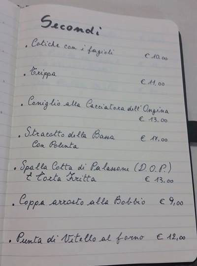 Menu di Osteria Fuori Porta 2 