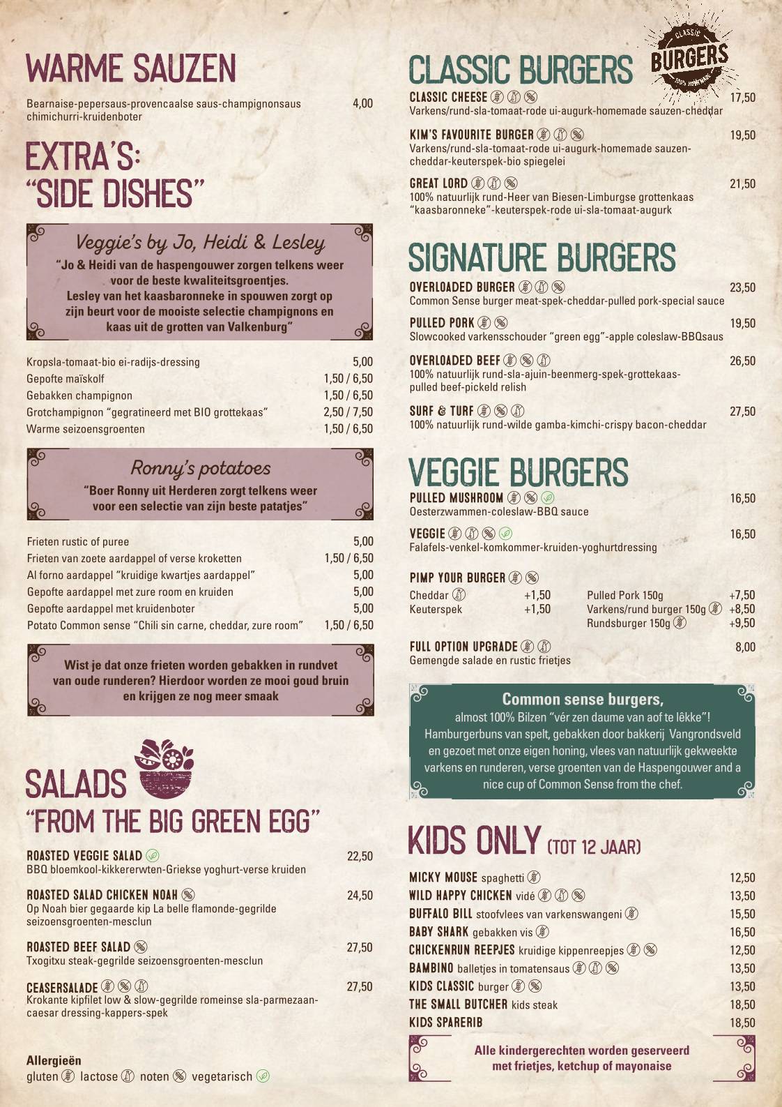 Menu de Common Sense