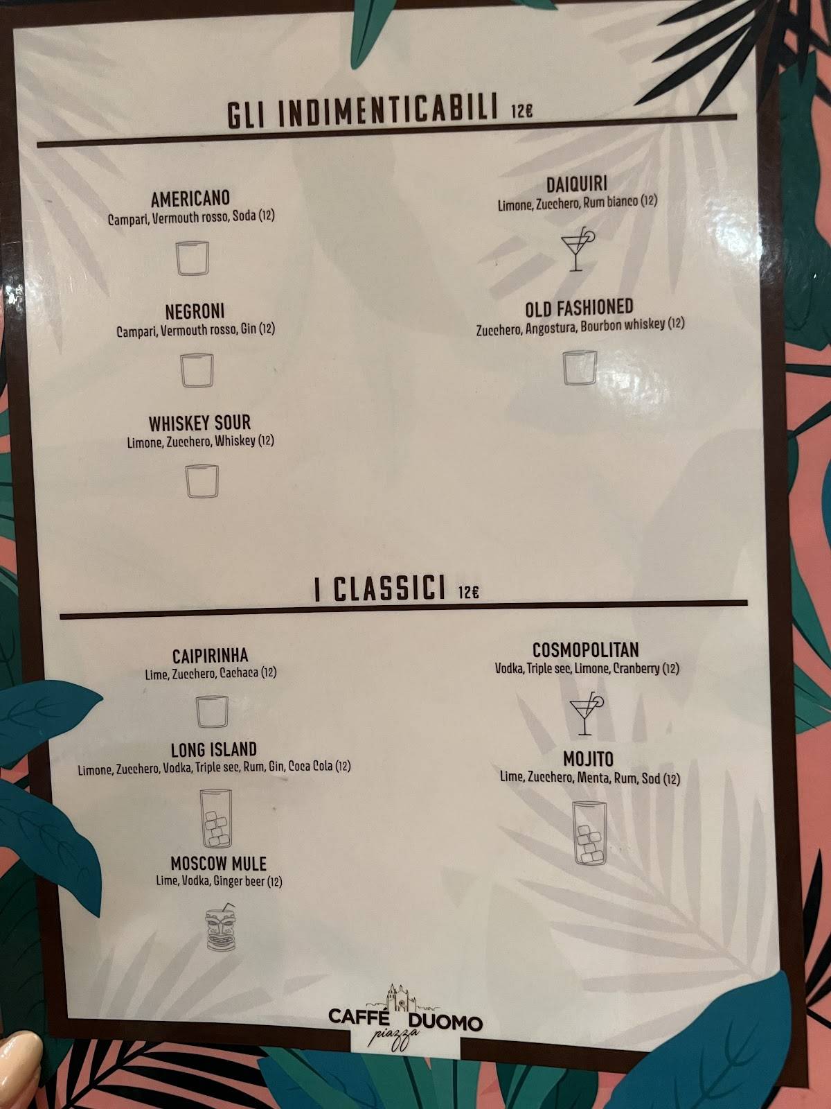 Menu di Caffè Duomo 