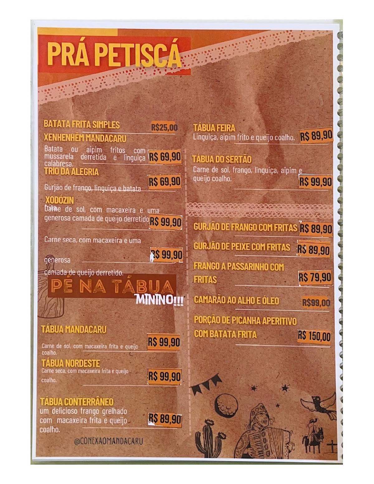 Conexão Mandacaru cardápio